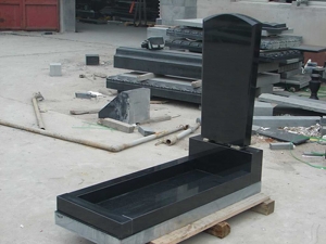 hebei negru granit rus stil monumente funerare tombstone