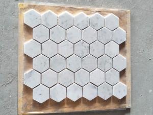 Bianco Carrara Placi de mozaic hexagon mozaic lustruit