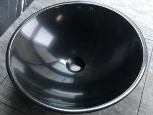 Huanan Negru granit bucătărie chiuveta de spălat rundă