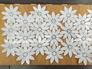 Carrara marmură albă mozaic Tile flori forma