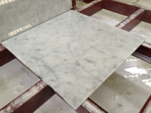 Lustruit alb Carrara marmură Baie de podea Placi