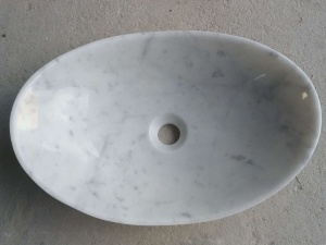 Carrara Marmură albă Vanity Top Oval Wash Chiuveta
