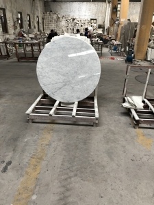 Italia Carrara masă rotundă de marmură albă